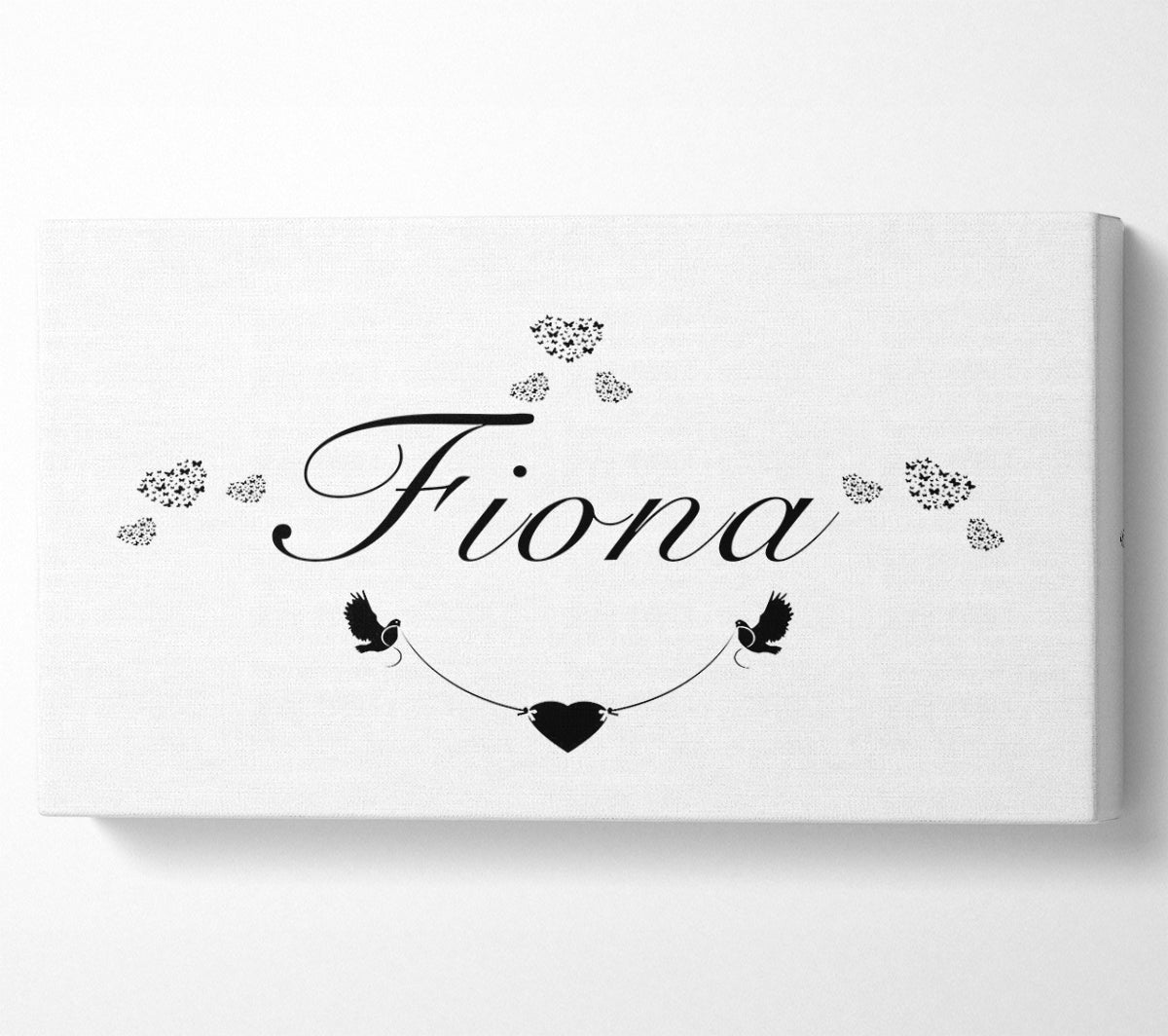 Your Name In Hearts White Canvas Wall Art