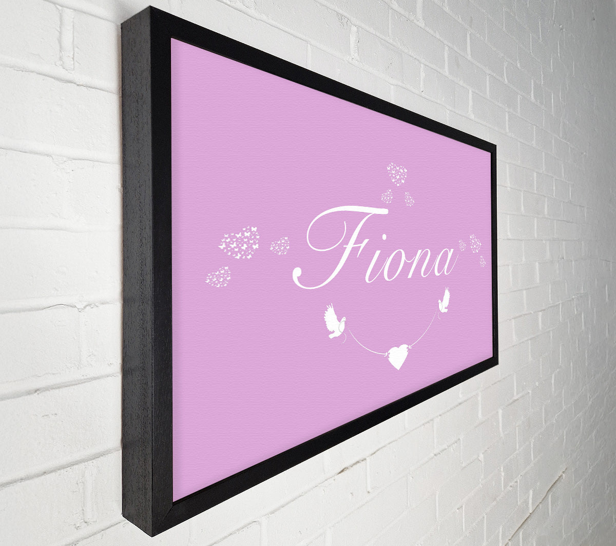 Your Name In Hearts Pink Canvas Wall Art