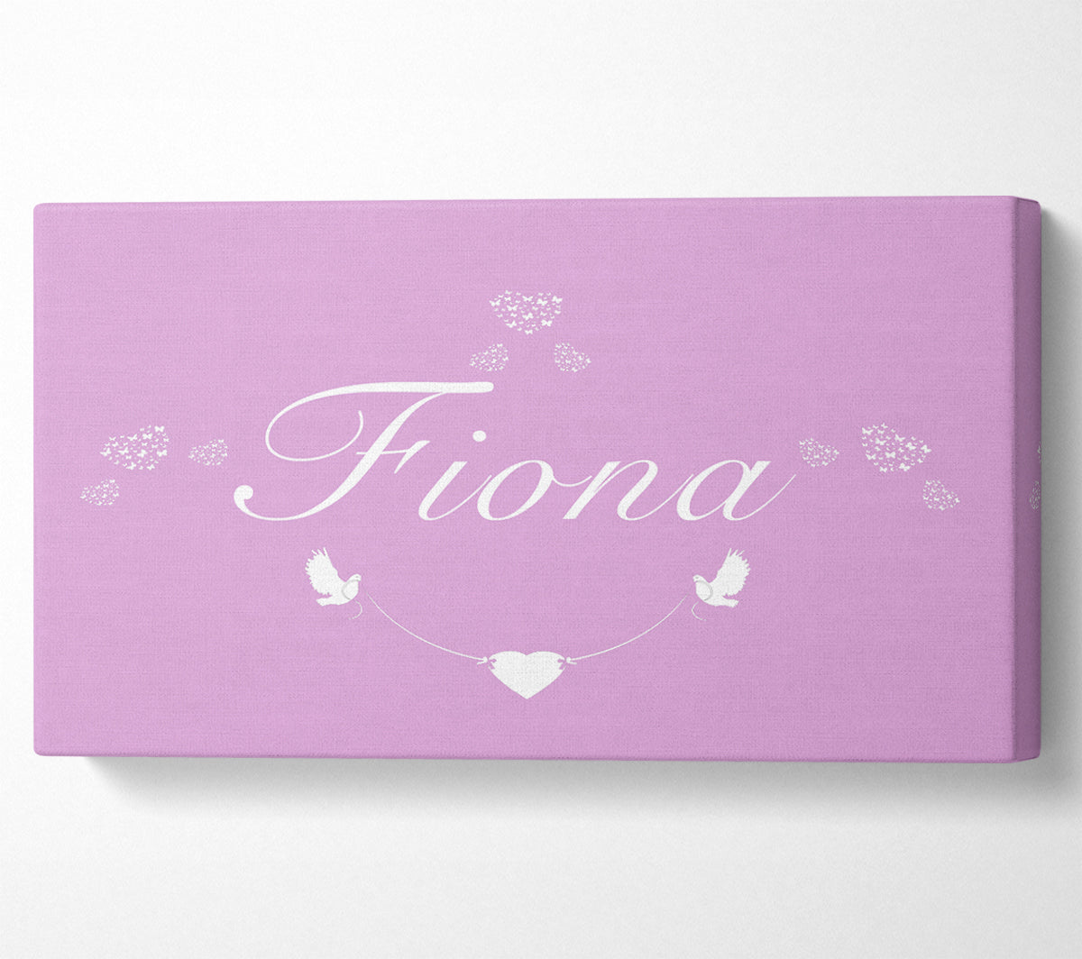 Your Name In Hearts Pink Canvas Wall Art
