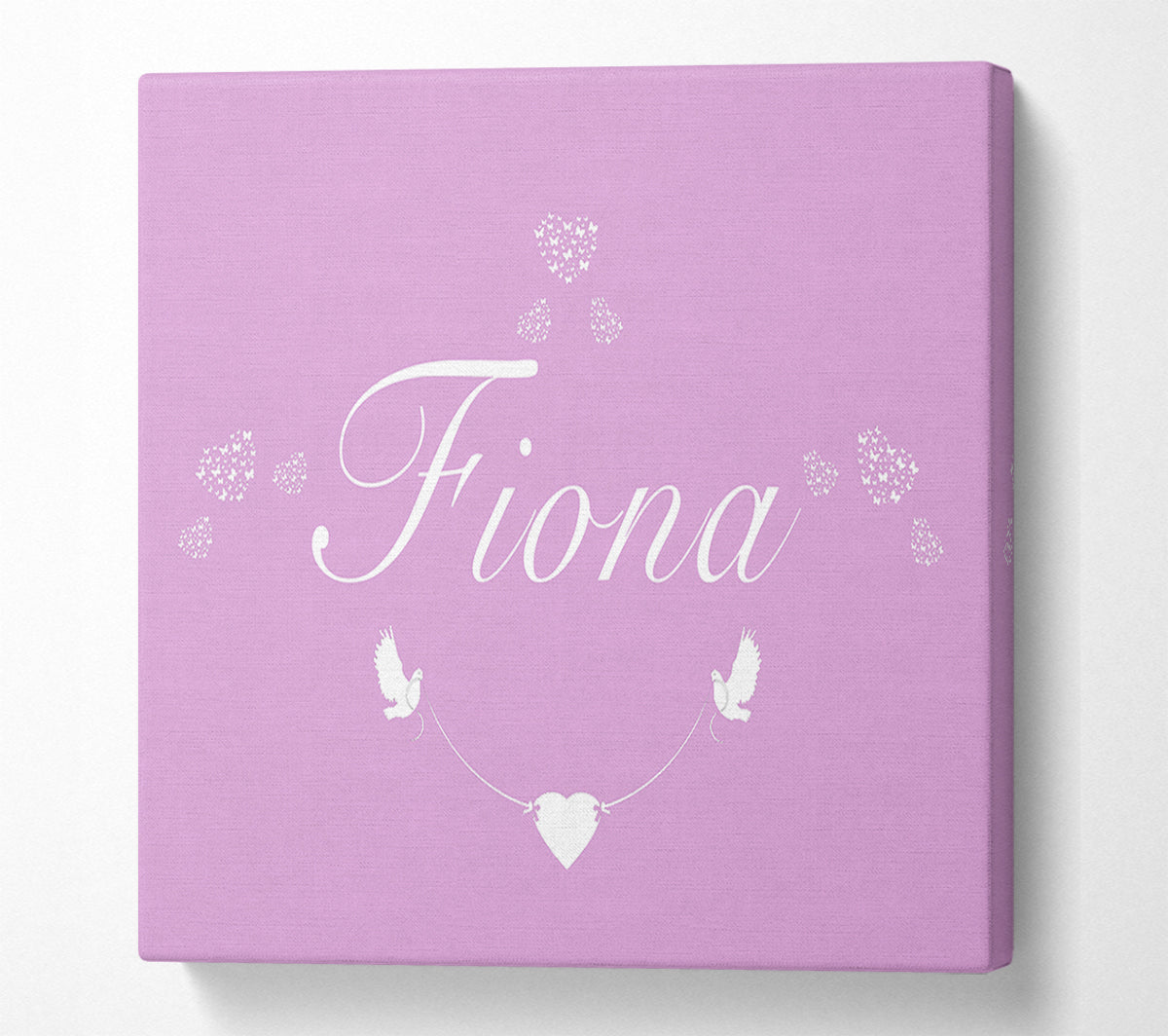 Your Name In Hearts Pink Canvas Wall Art