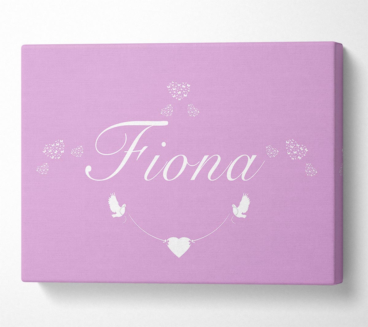 Your Name In Hearts Pink Canvas Wall Art