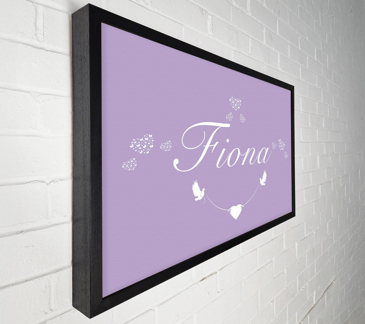 Your Name In Hearts Lilac Canvas Wall Art