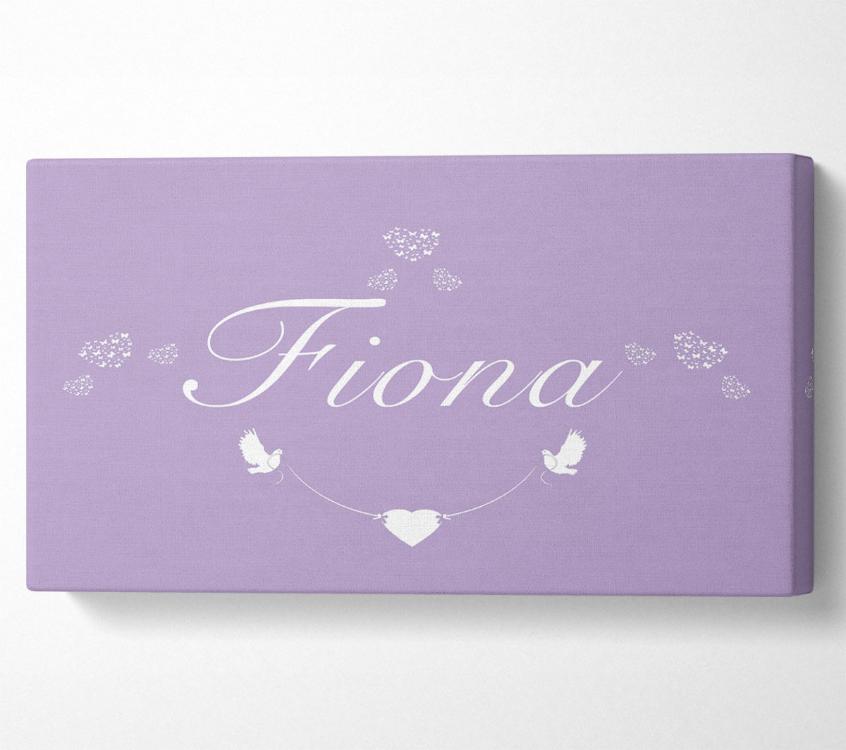 Your Name In Hearts Lilac Canvas Wall Art