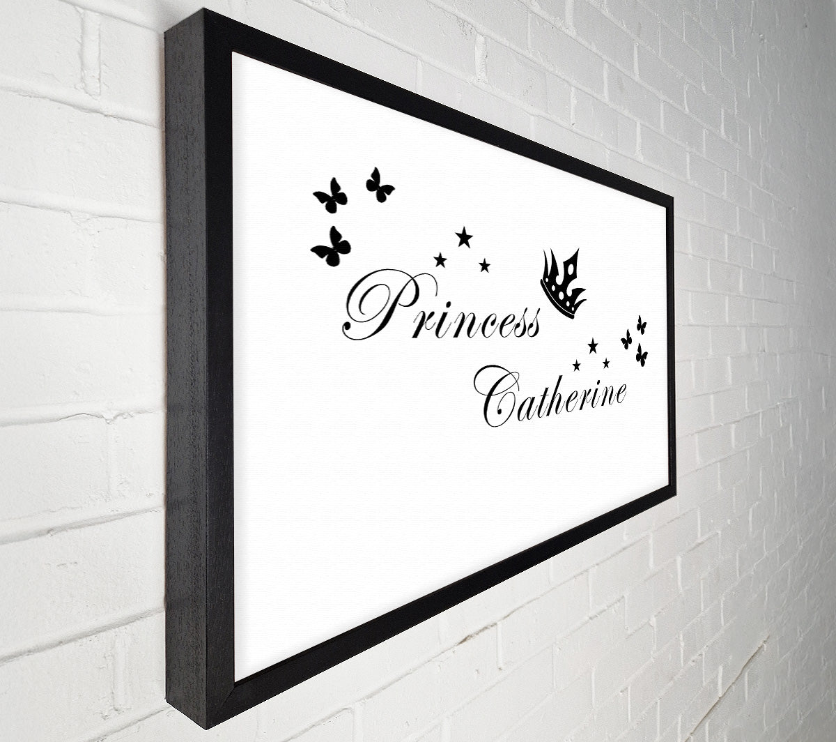 Your Own Name Princess 2 White Canvas Wall Art