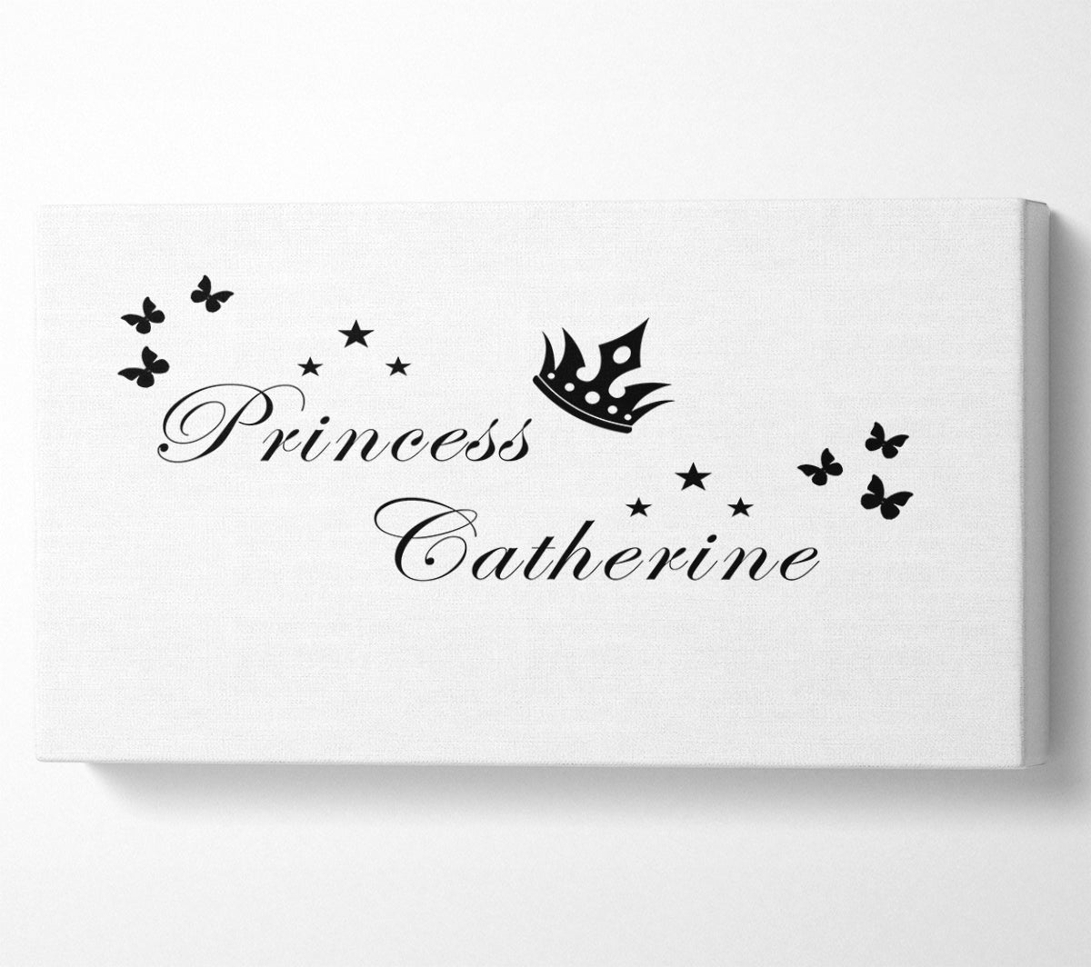 Your Own Name Princess 2 White Canvas Wall Art