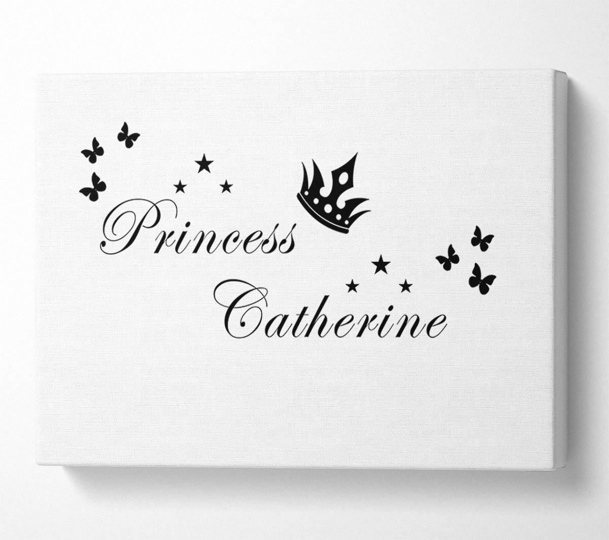 Your Own Name Princess 2 White Canvas Wall Art