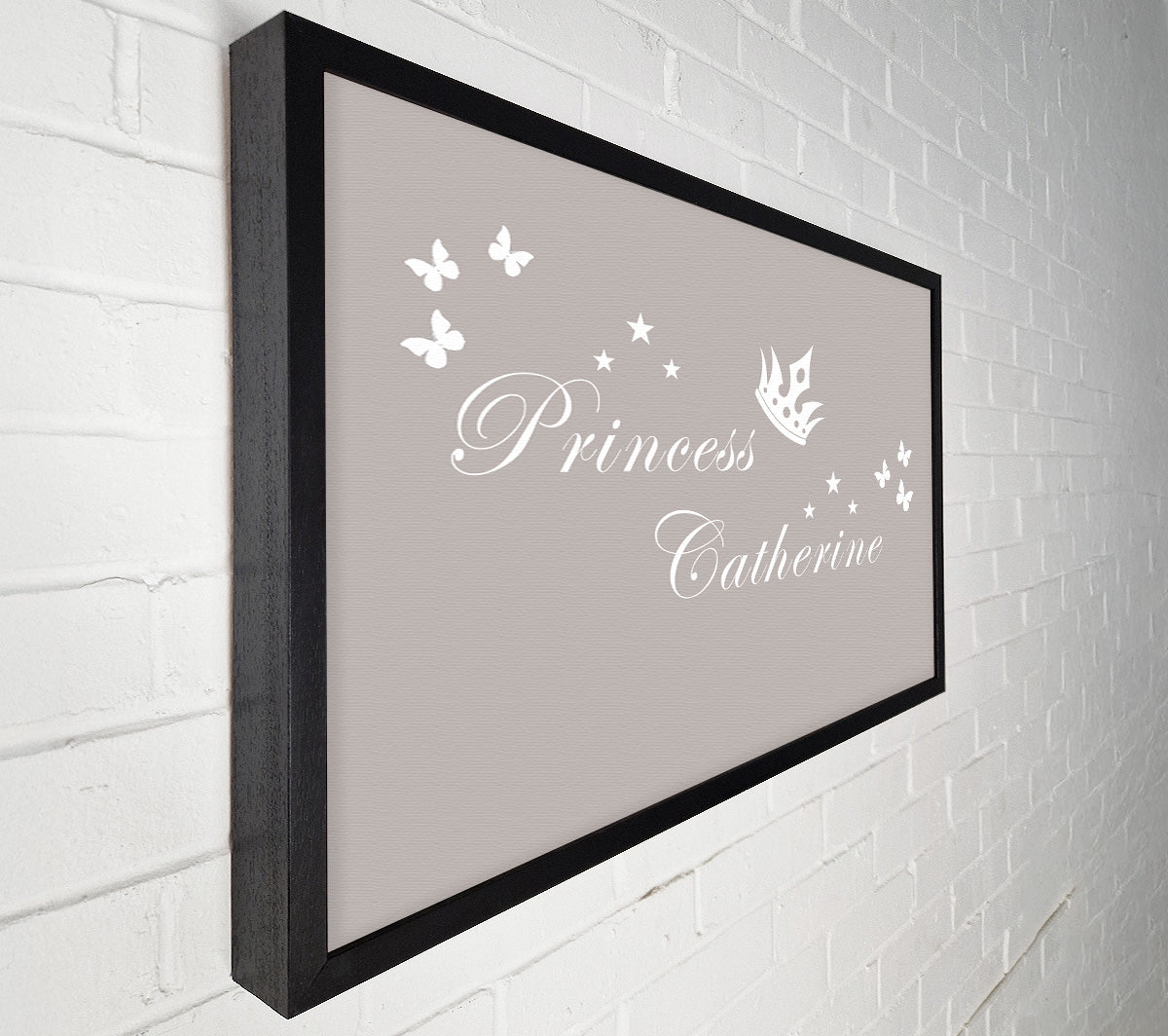 Your Own Name Princess 2 Beige Canvas Wall Art