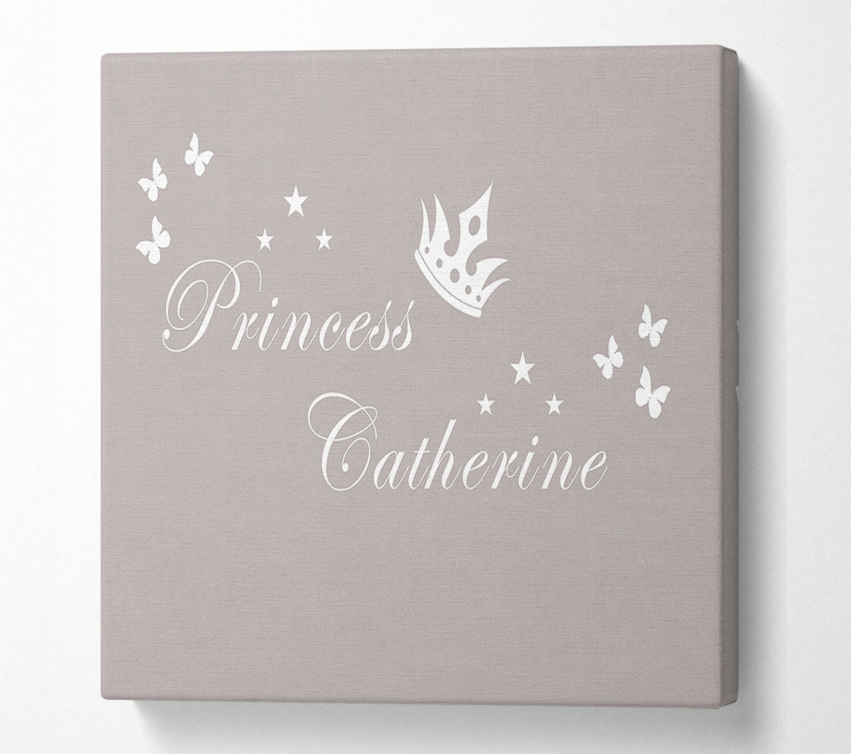 Your Own Name Princess 2 Beige Canvas Wall Art