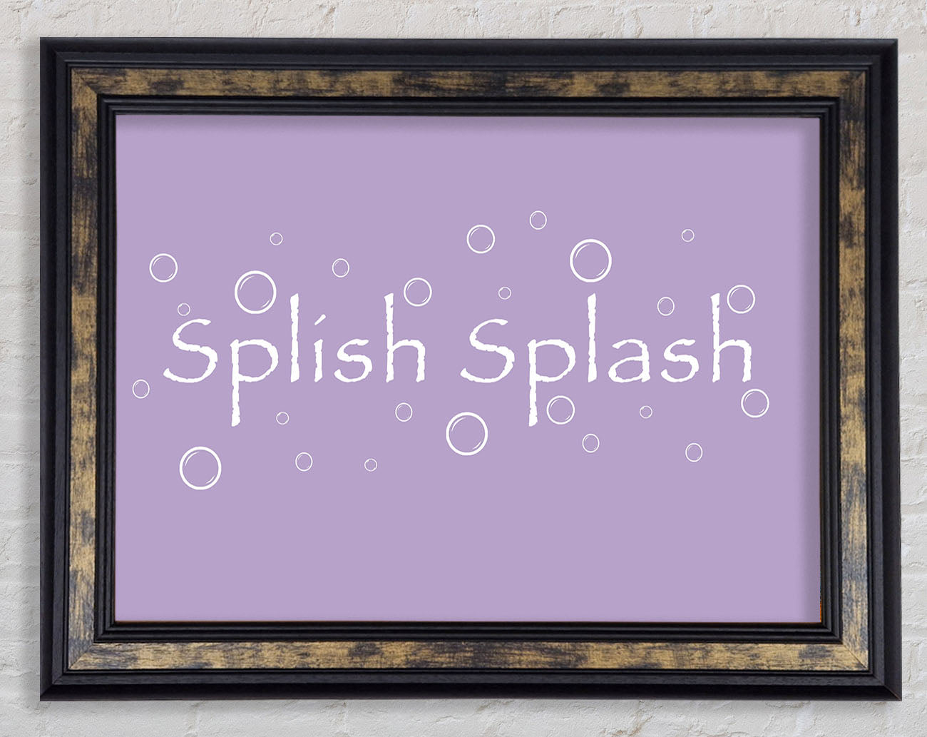 Bathroom Quote Splish Splash Bathroom Lilac Framed Print