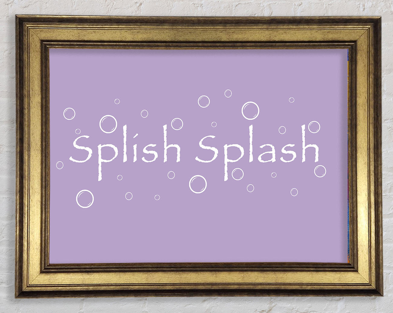 Bathroom Quote Splish Splash Bathroom Lilac Framed Print