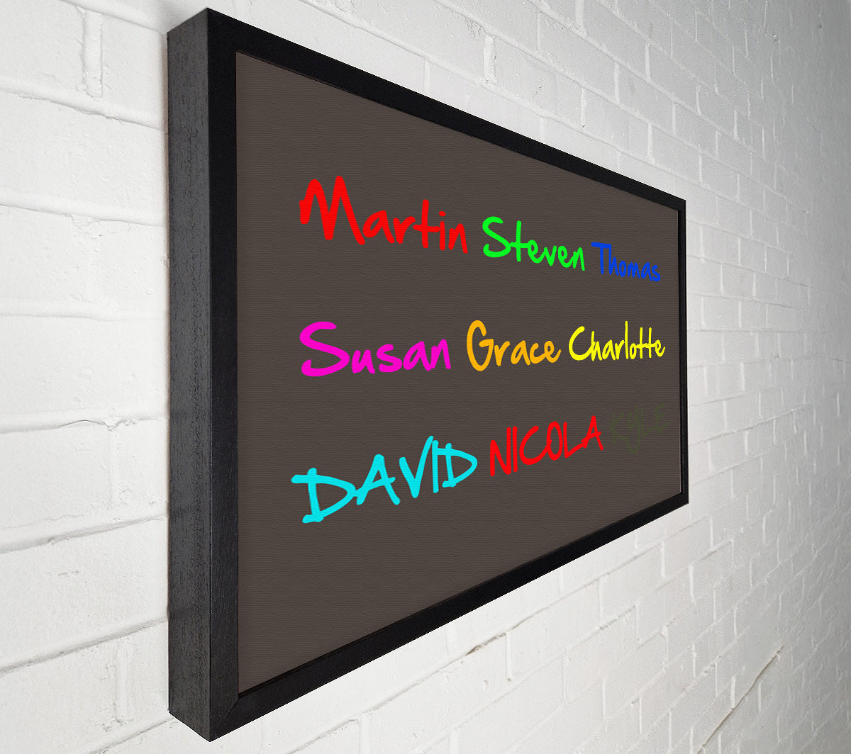Your Name In A Choice Of Colours Chocolate Canvas Wall Art