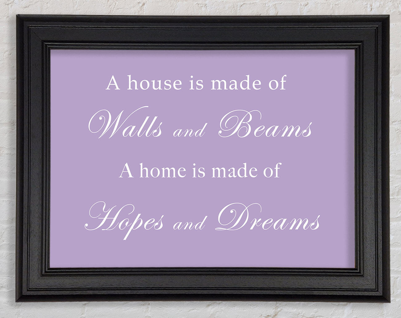 Home Quote Walls n Beams Hopes n Dreams Lilac Framed Print