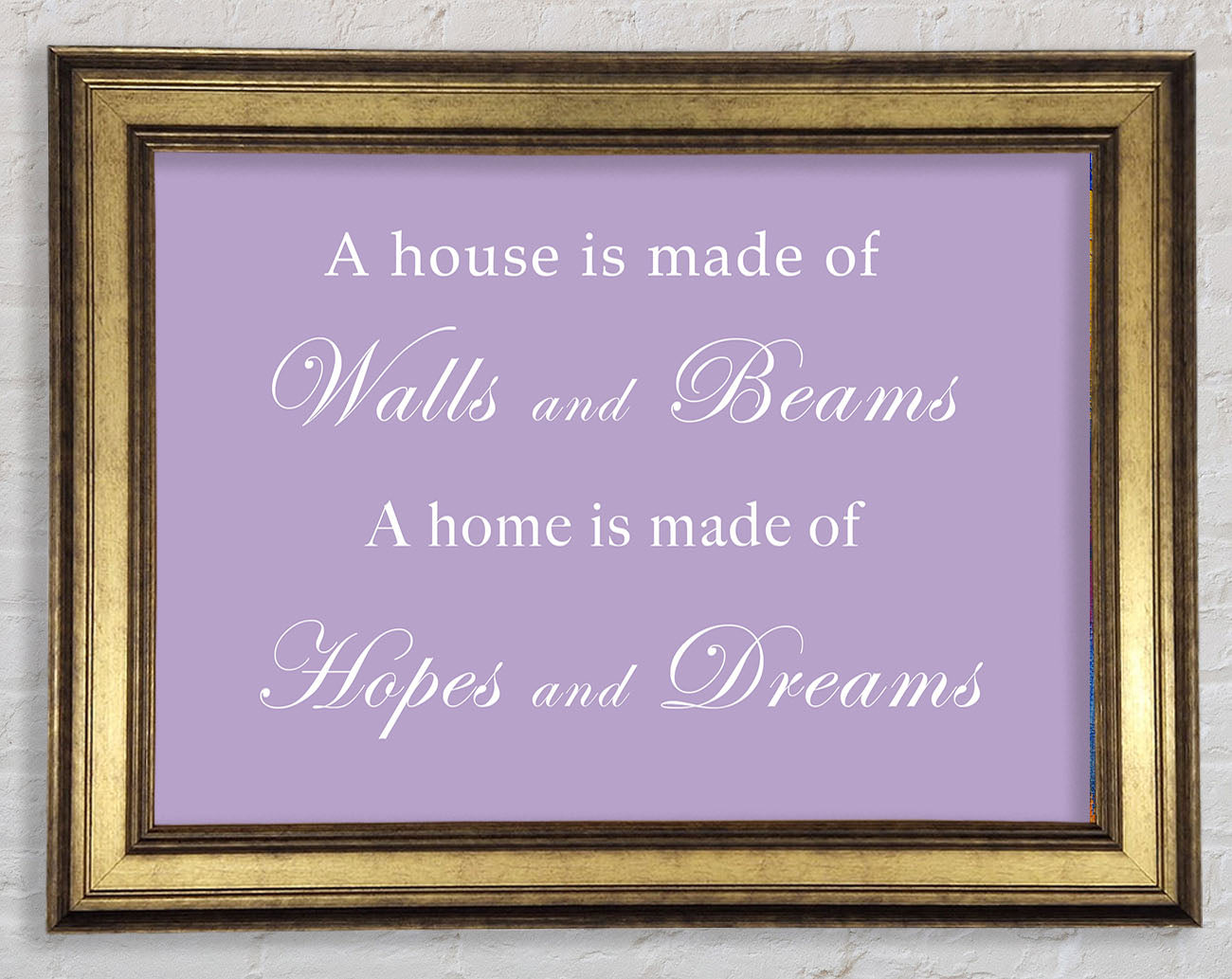 Home Quote Walls n Beams Hopes n Dreams Lilac Framed Print