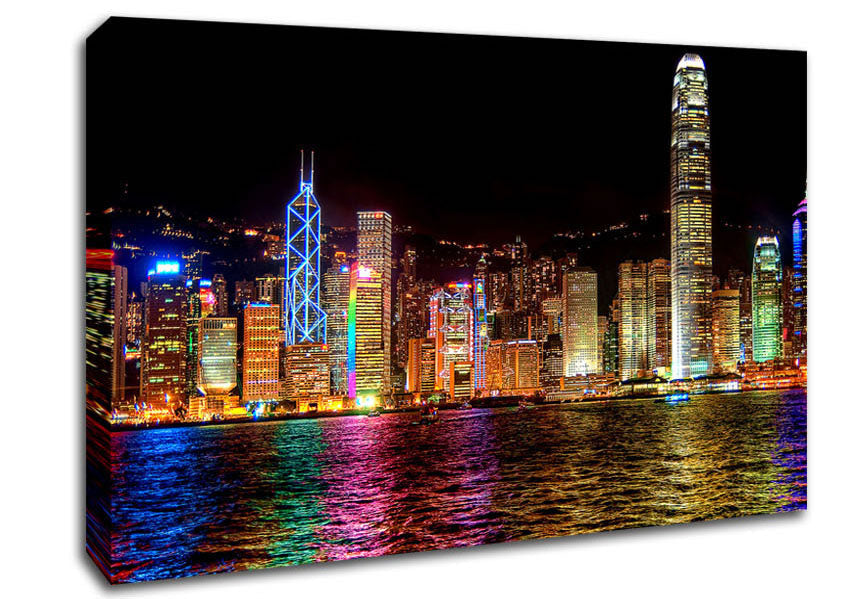A Symphony Of Lights Hong Kong Canvas Wall Art