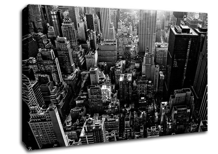A View From The Empire State Building Black n White Canvas Print