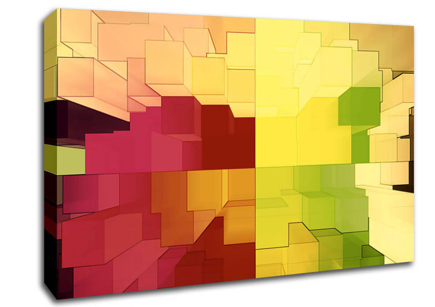 3D Colourful Cubes Canvas Art