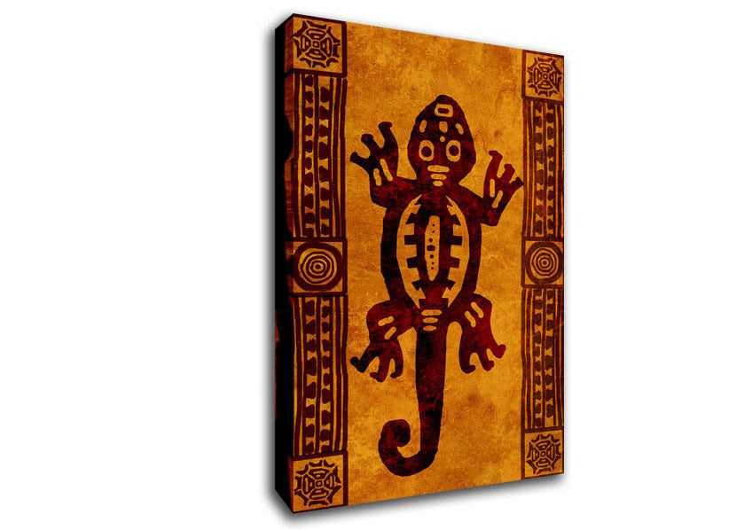 Aboriginal Gecko Earth Canvas Wall Art