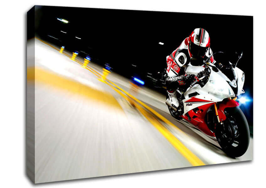2007 Yamaha Yzfr6 Race Canvas Art