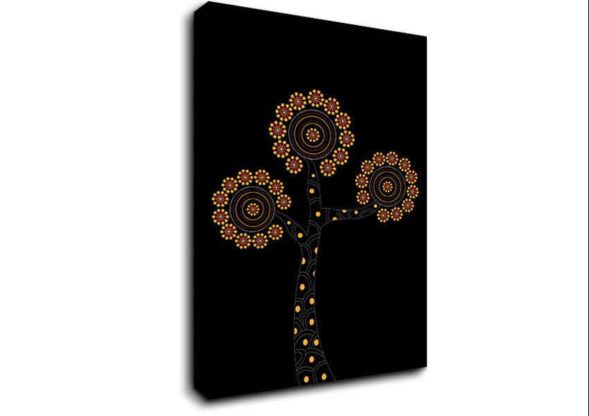 Aboriginal Flower Tree Canvas Wall Art