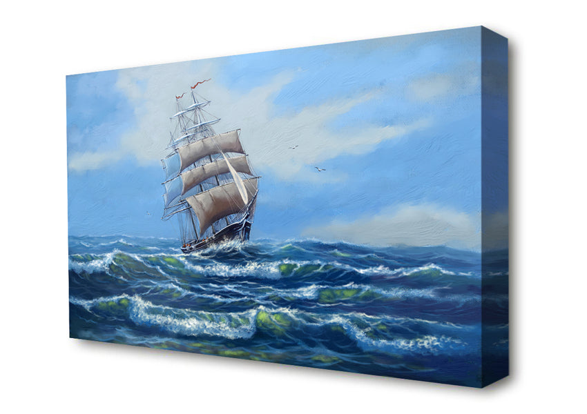 A Ship At Sea Canvas Wall Art