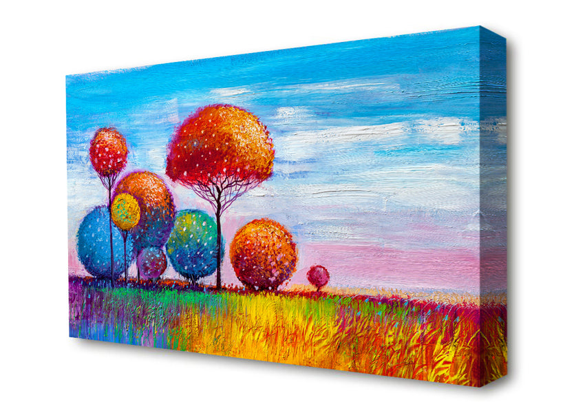 A Group Of Trees In Spring Canvas Wall Art