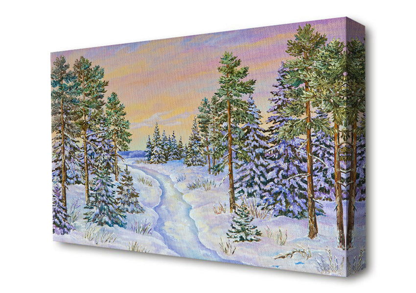 A Snow Filled Wood Canvas Print