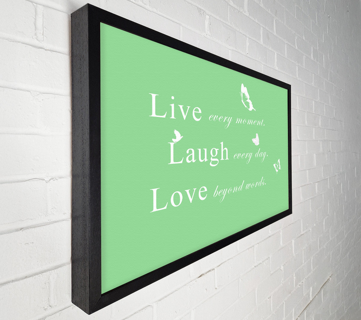 Love Quote Live Every Moment Green Canvas Wall Art