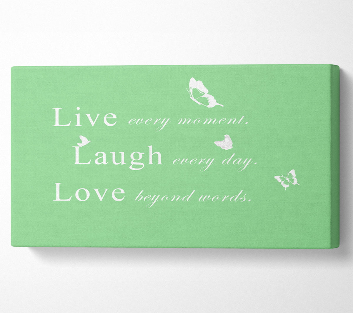 Love Quote Live Every Moment Green Canvas Wall Art