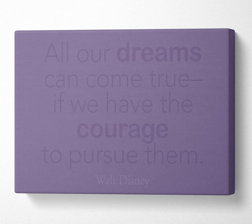 Walt Disney All Our Dreams Lilac Canvas Print