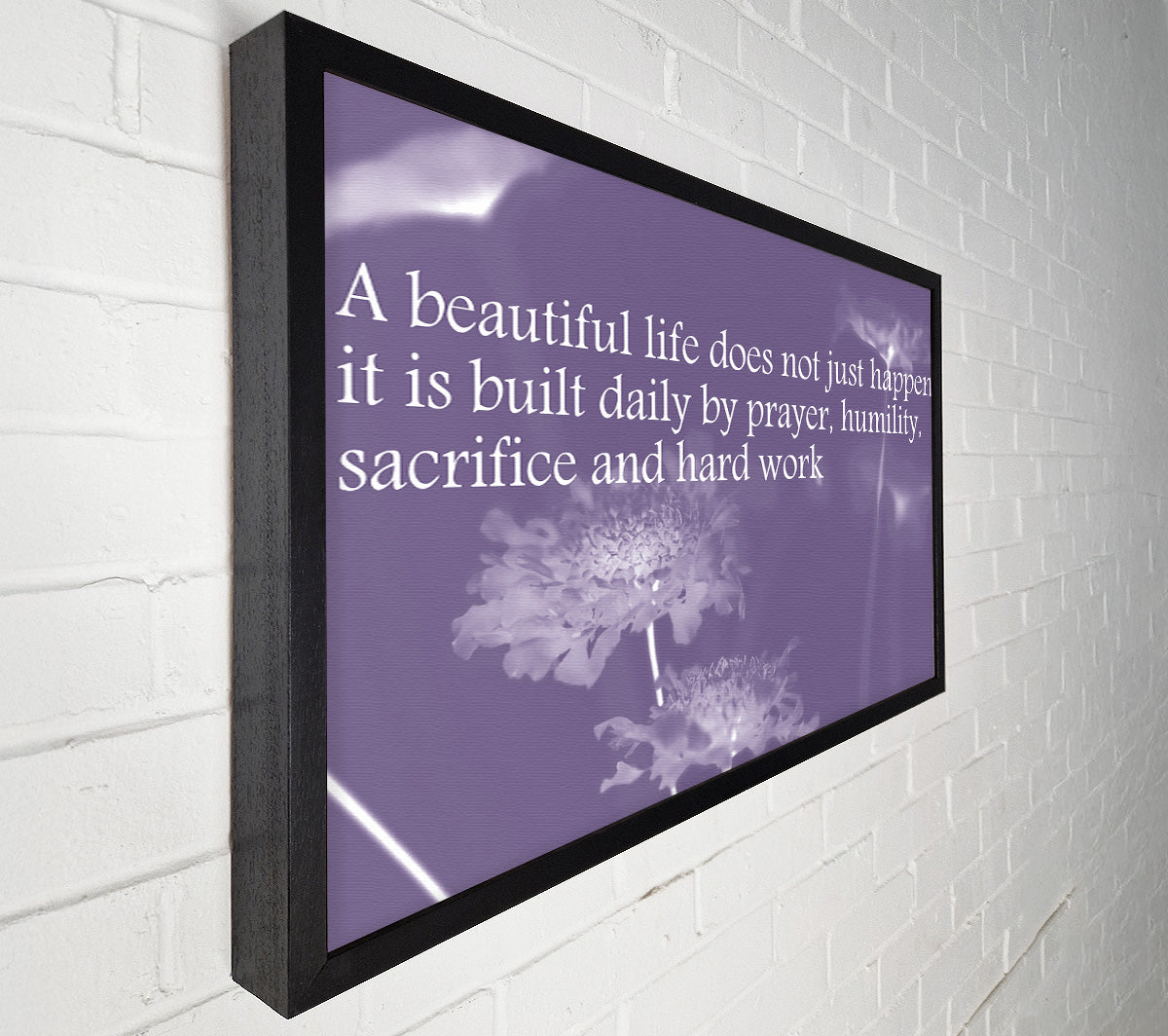 A Beautiful Life Does Not Just Happen Lilac Canvas Wall Art