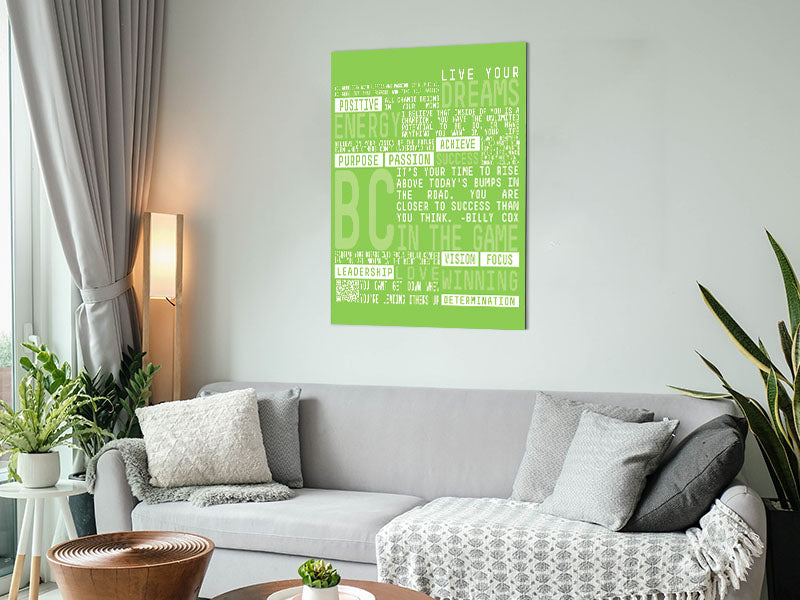 Live Your Dreams Lime Green Metal Print
