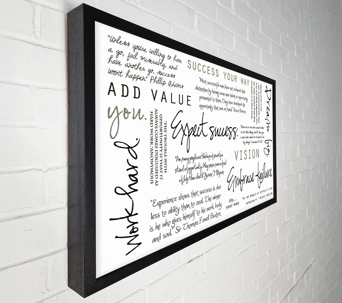 Work Hard Dream Big Expect Success Canvas Wall Art