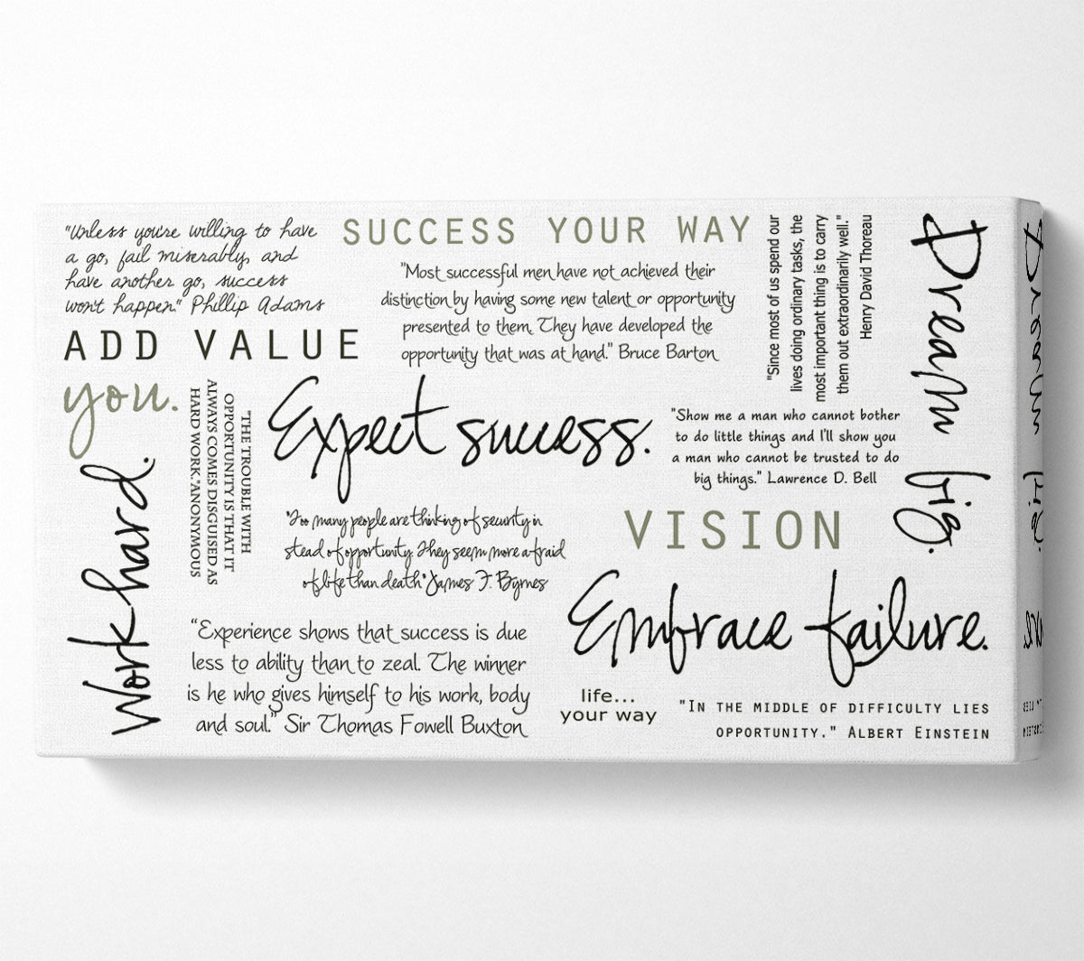 Work Hard Dream Big Expect Success Canvas Wall Art