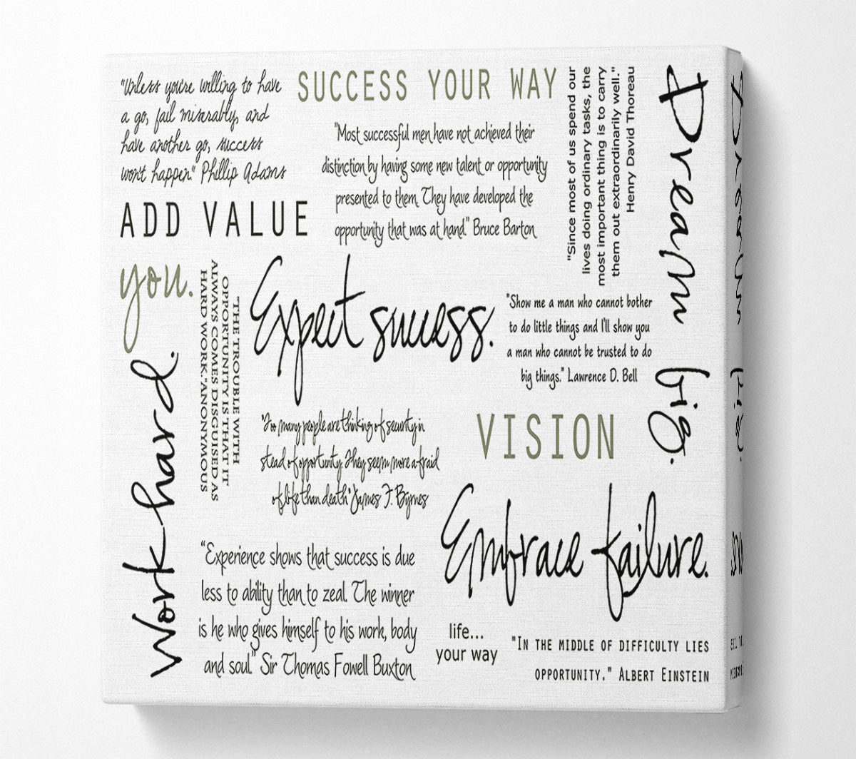 Work Hard Dream Big Expect Success Canvas Wall Art