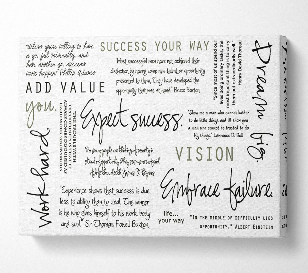 Work Hard Dream Big Expect Success Canvas Wall Art