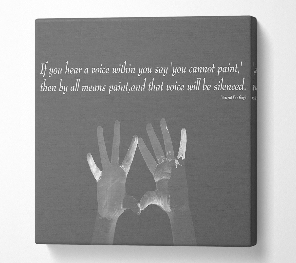 Vincent Van Gogh If You Hear A Voice Grey Canvas Wall Art