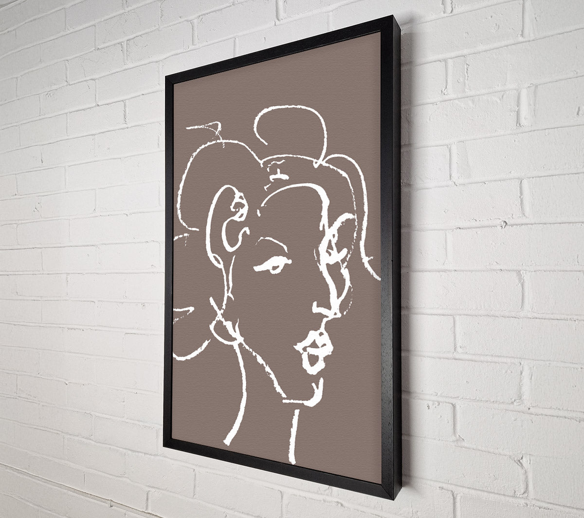 Pretty Lady Sketch Beige Canvas Wall Art