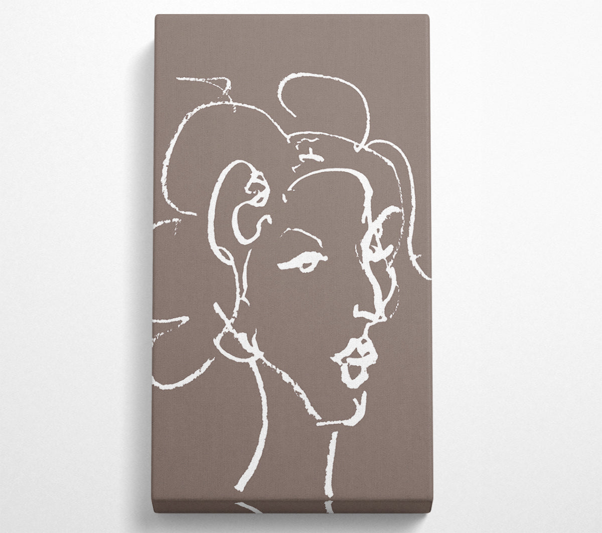 Pretty Lady Sketch Beige Canvas Wall Art