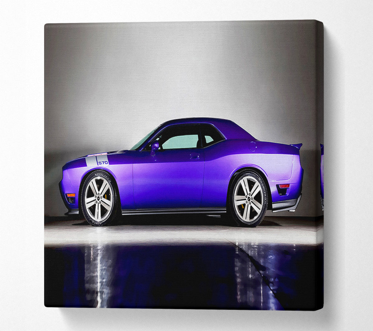 Purple Mustang Canvas Wall Art