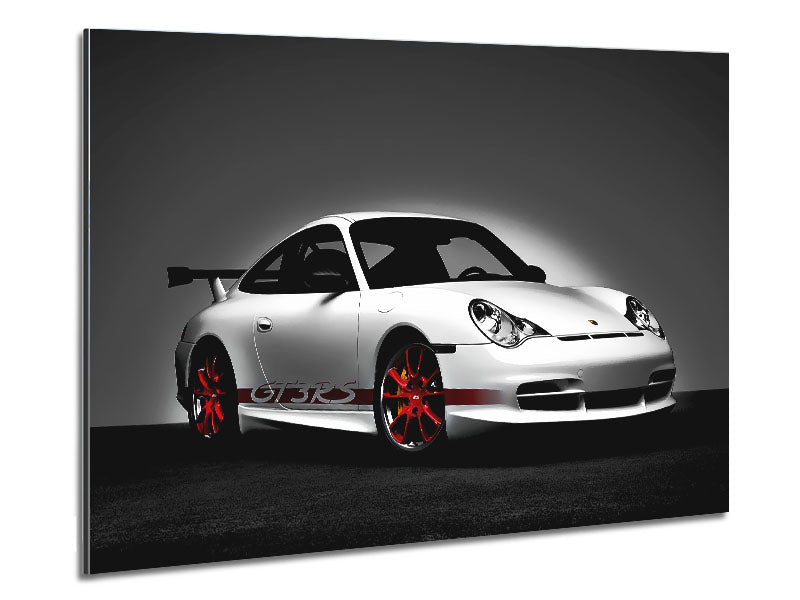 Porsche Gt3 Rs Turbo White Red Metal Print