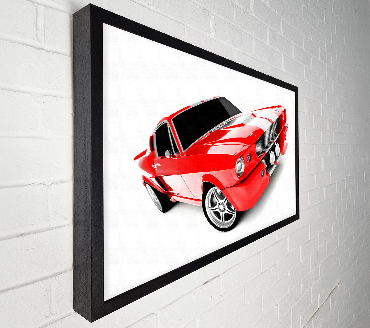 Mustang Red Side Profile Canvas Wall Art