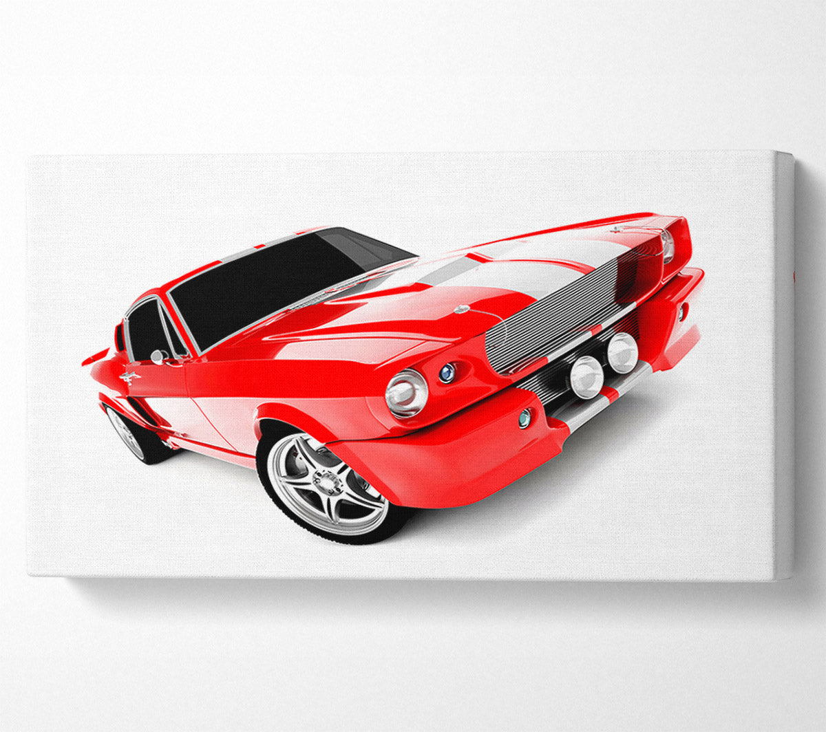 Mustang Red Side Profile Canvas Wall Art