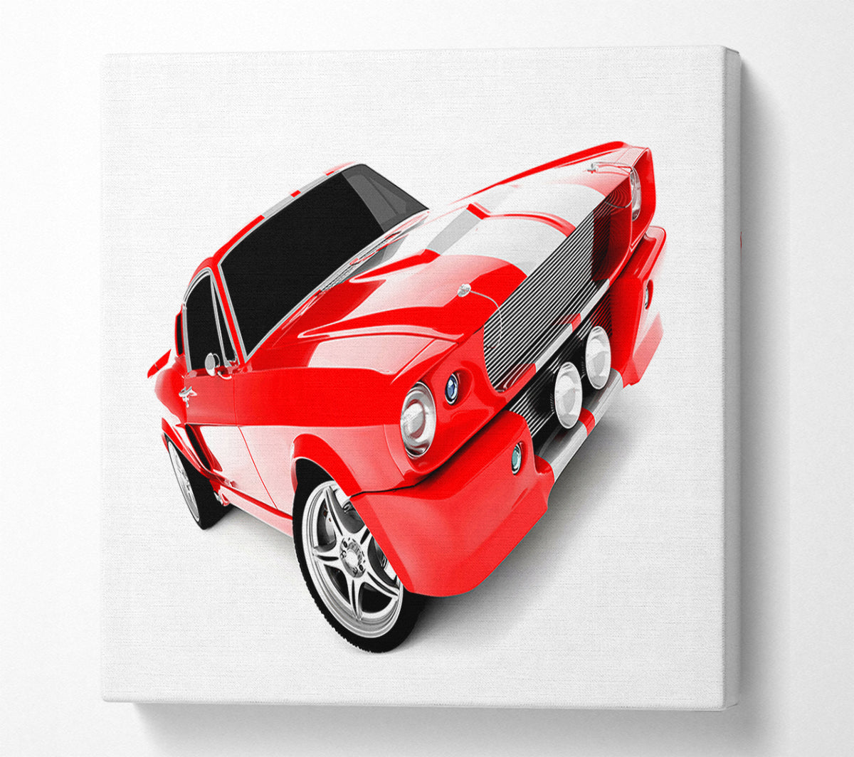 Mustang Red Side Profile Canvas Wall Art