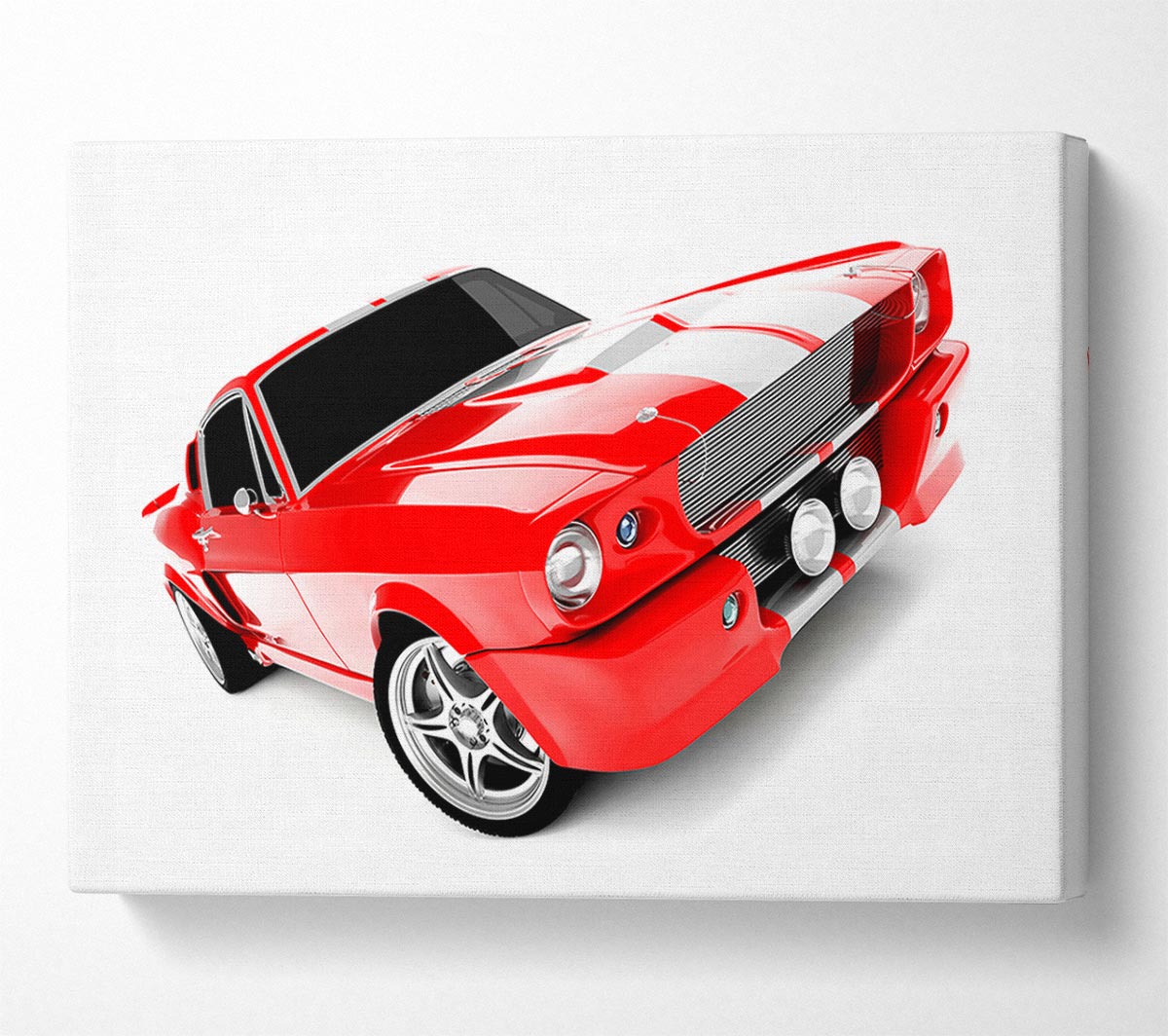Mustang Red Side Profile Canvas Wall Art