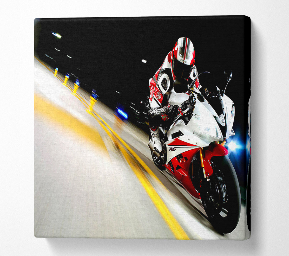 2007 Yamaha Yzfr6 Race Canvas Art