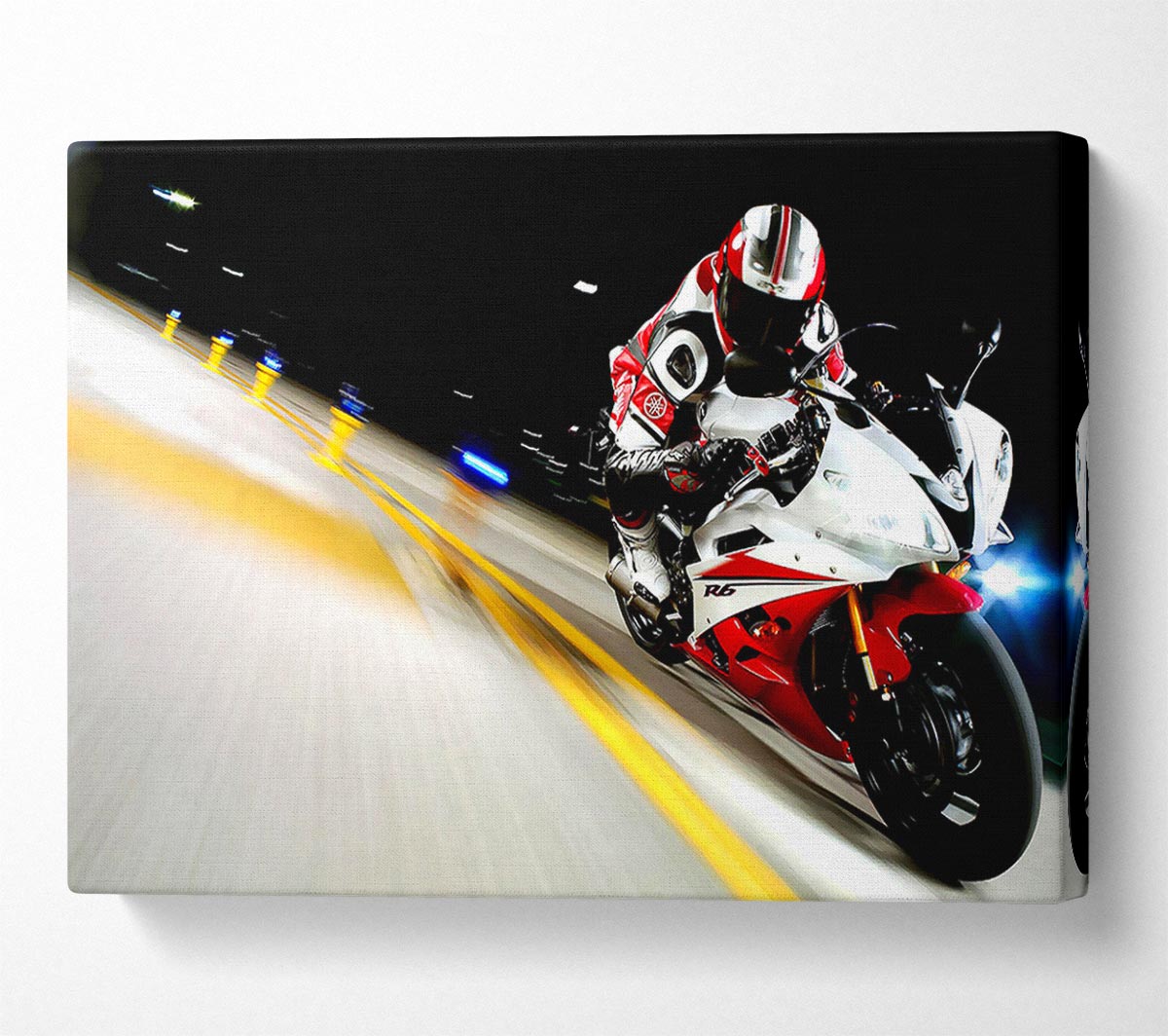 2007 Yamaha Yzfr6 Race Canvas Art
