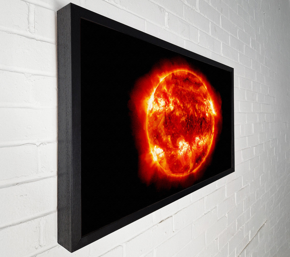 Red Sun Fire Glow Canvas Wall Art