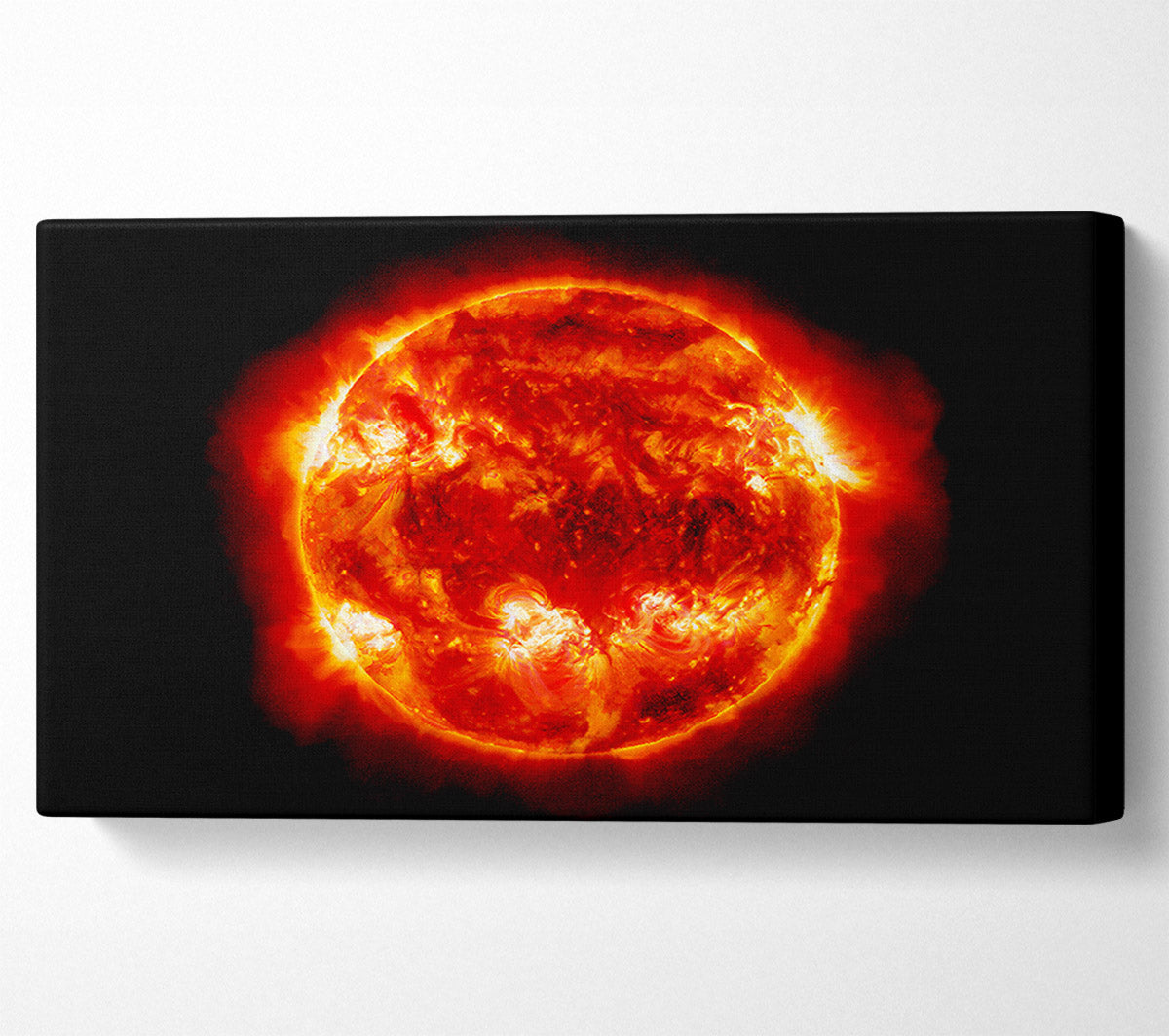 Red Sun Fire Glow Canvas Wall Art