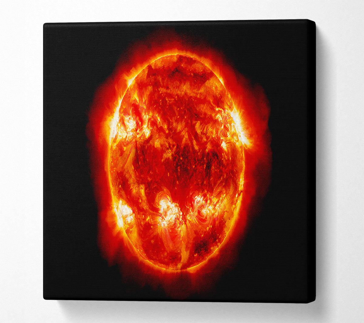 Red Sun Fire Glow Canvas Wall Art