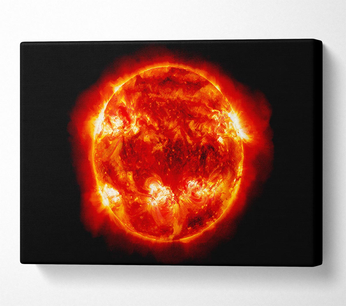 Red Sun Fire Glow Canvas Wall Art